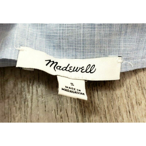 Madewell Womens Sundrift Ruffle Blue Blouse Size S - Picture 6 of 7